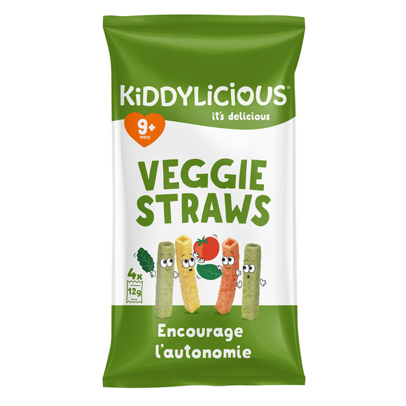 Biscuit bébé Veggie Straws saveur légumes KIDDYLICIOUS 4x12g