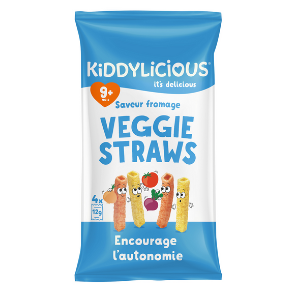 Biscuit bébé Veggie Straws saveur fromage dés 9 mois KIDDYLICIOUS 4x12g