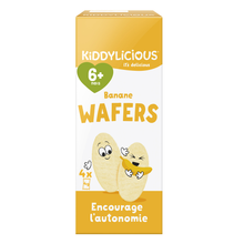 Biscuit bébé Wafers banane Dès 6 Mois KIDDYLICIOUS 4x4g 16g