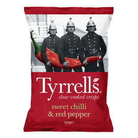 Chips au piment doux TYRELL'S, paquet de 150g