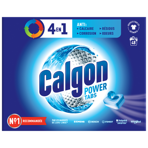 Pastilles anti calcaire 2 en 1 CALGON, 48 tabs, 624g