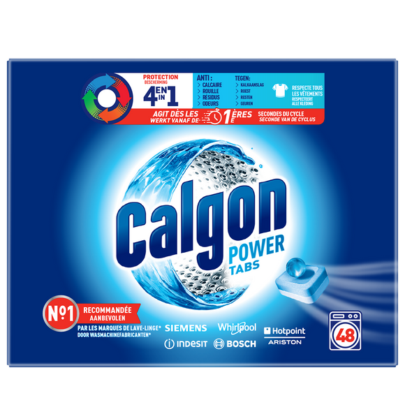 Pastilles anti calcaire 2 en 1 CALGON, 48 tabs, 624g