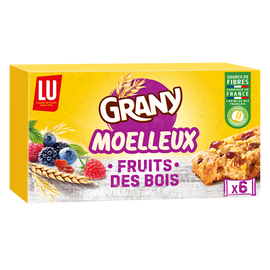 Biscuits moelleux barres au muesli et aux fruits des bois GRANY - Boite de 6 - 192g