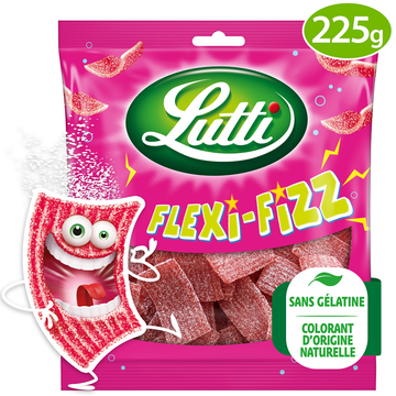 Bonbons Flexi-Fizz à la fraise LUTTI - Sachet de 225g