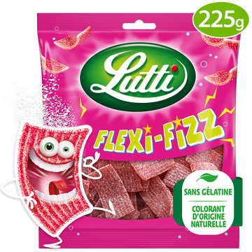Bonbons Flexi-Fizz à la fraise LUTTI - Sachet de 225g