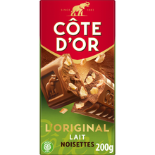 Chocolat au lait aux éclats de noisettes COTE D'OR - Tablette de 200g