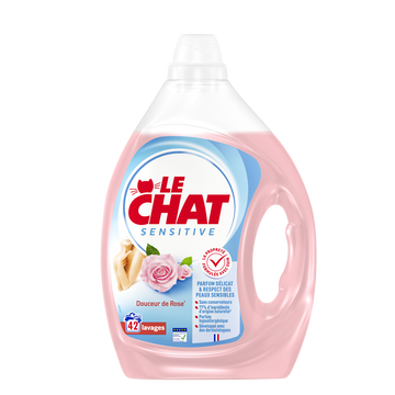 Lessive liquide sensitive douceur de rose LE CHAT - 42 lavages