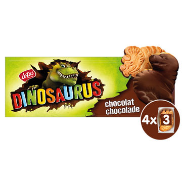 Biscuits dinosaurus chocolat noir LOTUS paquet x12 225g