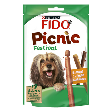 Friandises pour chien PICNIC FESTIVAL Boeuf, Poulet, Agneau FIDO - 126g