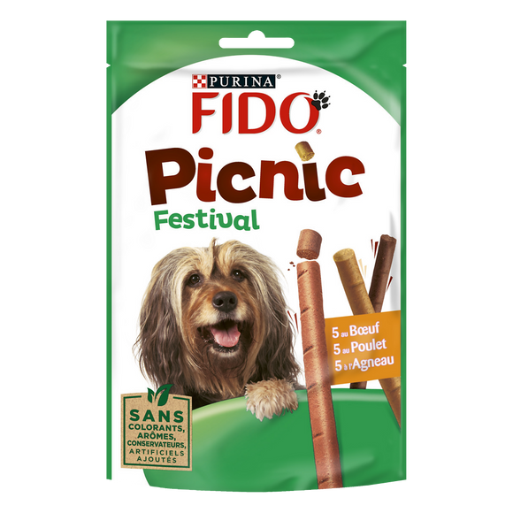 Friandises pour chien PICNIC FESTIVAL Boeuf, Poulet, Agneau FIDO - 126g