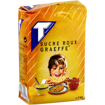 Sucre roux graeffe, paquet de 1kg