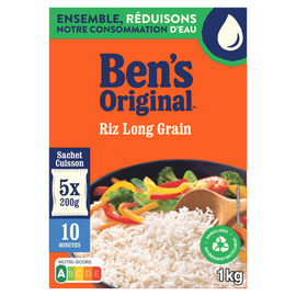 Riz Sachet Cuisson Long Grain 10 min BEN'S ORIGINAL sachet cuisson 5x200g 1kg
