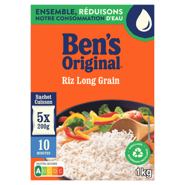 Riz Sachet Cuisson Long Grain 10 min BEN'S ORIGINAL sachet cuisson 5x200g 1kg