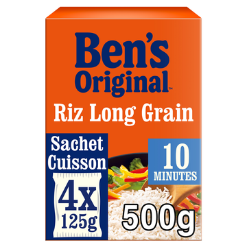 Riz Long grain cuisson rapide 10min BEN'S ORIGINAL - Sachets 4x125g (500g)