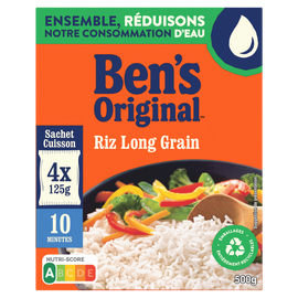 Riz Sachet Cuisson Long Grain 10mn BEN'S ORIGINAL sachet cuisson 4x125g 500g