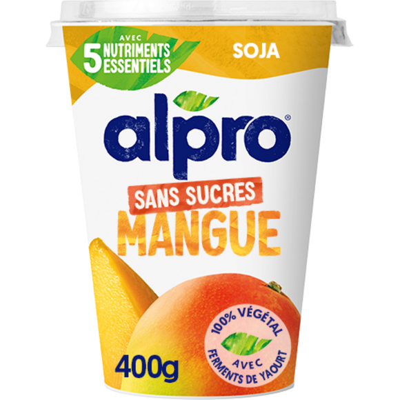 Dessert végétal soja mangue sans sucres ALPRO 400g