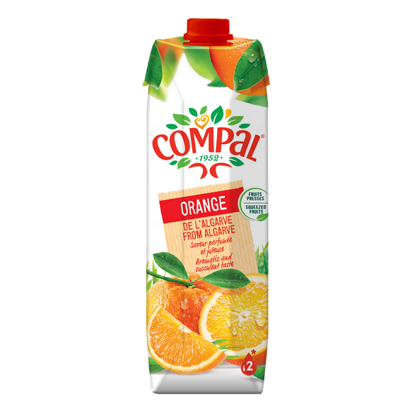 Jus d'orange de l'Algarve COMPAL brique de 1litre