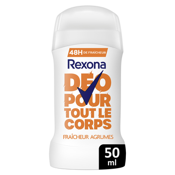Déodorant pour tout le corps fraîcheur agrumes stick 48h REXONA 50ml