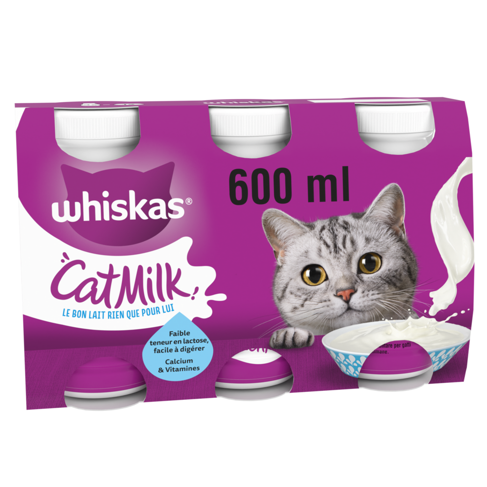 Lait chat Catmilk facile à digérer WHISKAS - 3x200ml