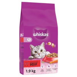 Croquettes chat au boeuf WHISKAS - 1,9kg