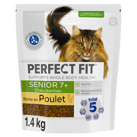 Croquettes chat stérilisé sénior Riche en Poulet PERFECT FIT - 1,4kg