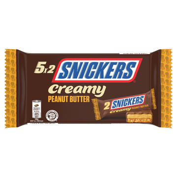 Barres chocolat lait caramel cacahuètes SNICKERS, x5, 182,5g