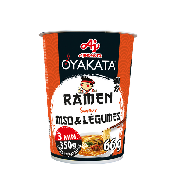 Nouilles Instantanées miso et légumes OYAKATA en cup 66G