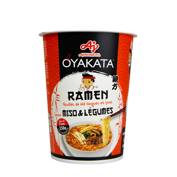 Ramen miso et légumes OYAKATA en cup 66G
