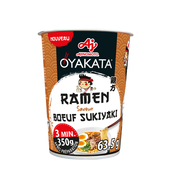 Nouilles instantanées boeuf sukiyaki OYAKATA en cup 63,5g