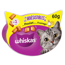 Friandises chat Les Irrésistibles au poulet et au fromage WHISKAS - 60g