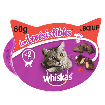 Friandises chat Les Irrésistibles au boeuf WHISKAS - 60g