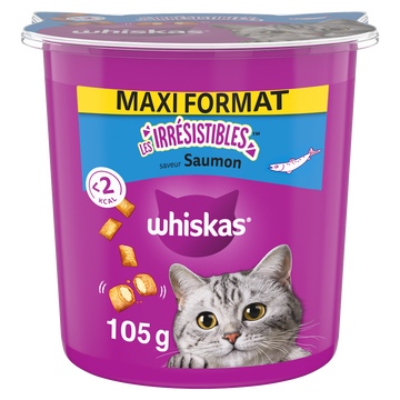 Friandises chat Les Irrésistibles au saumon WHISKAS - 105g
