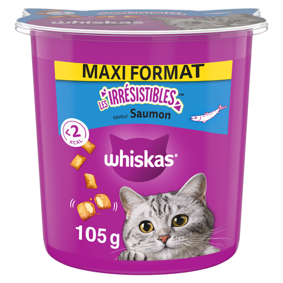 Friandises chat Les Irrésistibles au saumon WHISKAS - 105g