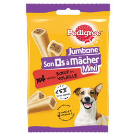 Friandise petit chien Os à mâcher saveur boeuf et volaille PEDIGREE x4- 160g