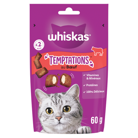 Friandises chat au boeuf Temptations WHISKAS - 60g