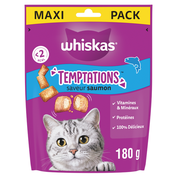 Maxi Friandises chat au saumon Temptations WHISKAS - 180g