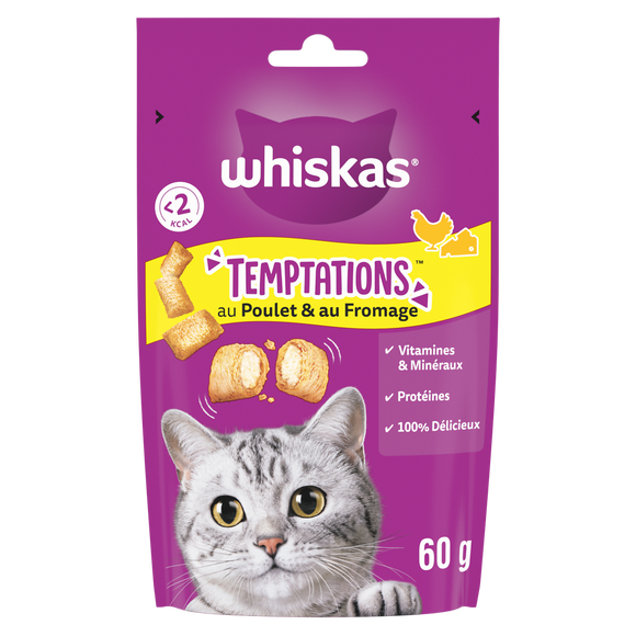 Friandises chat au poulet fromage Temptations WHISKAS - 60g