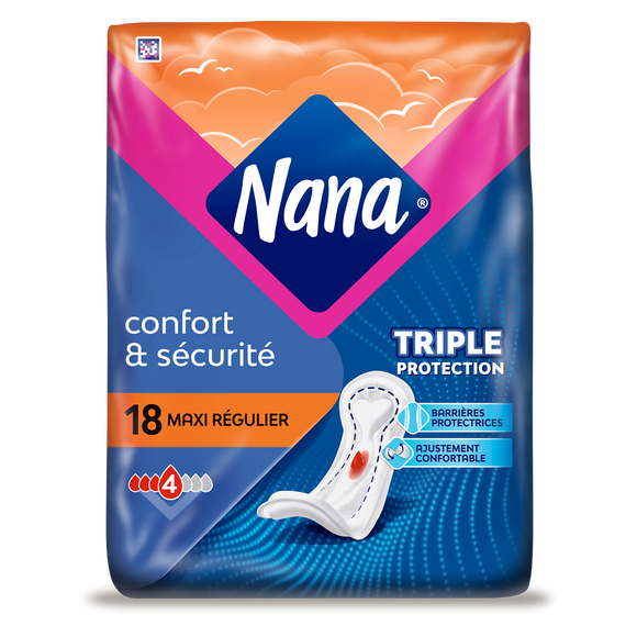 Serviettes hygiéniques maxi Normal NANA, x18