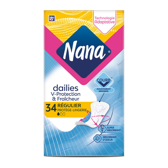 Protège-slip normal absorbant NANA, sachet de 34