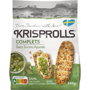 Petits pains suédois complets Sans sucres ajoutés KRISPROLLS - Paquetde 240g
