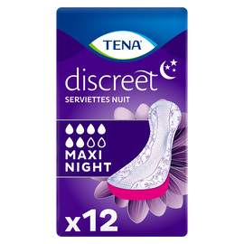 Serviettes pour incontinence Silky Softness maxi night TENA LADY, x12