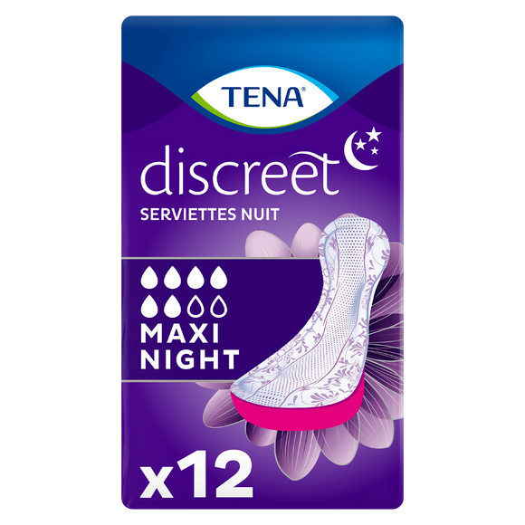 Serviettes pour incontinence Silky Softness maxi night TENA LADY, x12