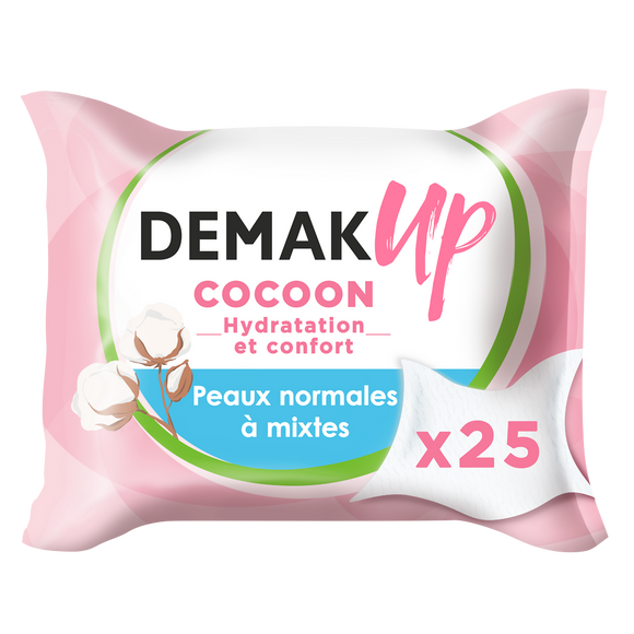 Lingettes démaquillantes pour peaux normales et mixtes DEMAK'UP, x25