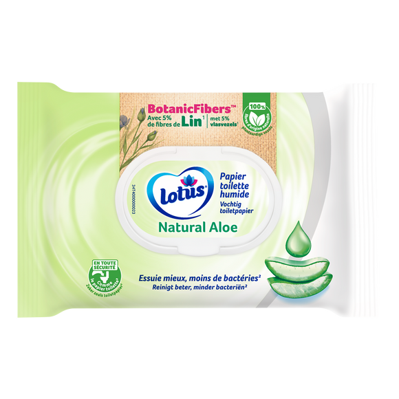 Papier toilette humide aloe vera douceur LOTUS, 42 lingettes