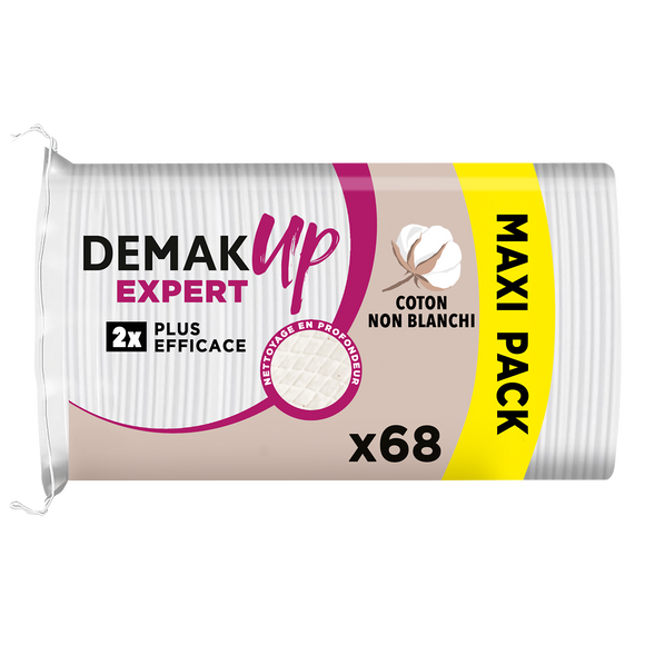 Disques à démaquiller expert ovales DEMAK'UP, sachet x68