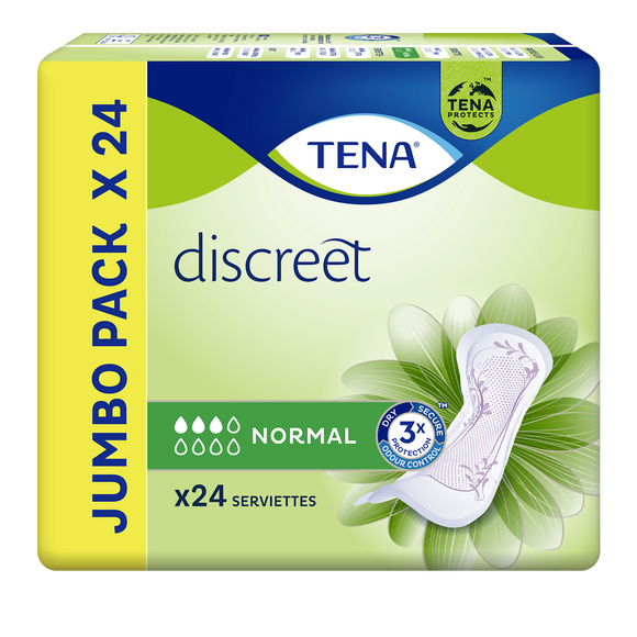 Serviette incontinence Normal Discreet TENA, x24