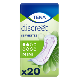 Serviettes pour incontinence discreet mini TENA LADY, x20