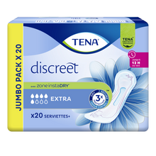 Serviettes incontinence discreet extra jumbo TENA LADY, x20