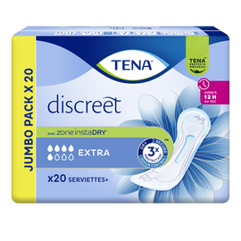 Serviettes incontinence discreet extra jumbo TENA LADY, x20