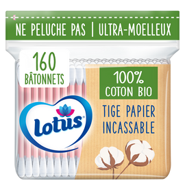 Coton-tiges LOTUS bâtonnets x160
